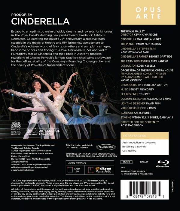 Blu-ray Disc CINDERELLA (Royal Ballet) - Royal Opera House Covent ...