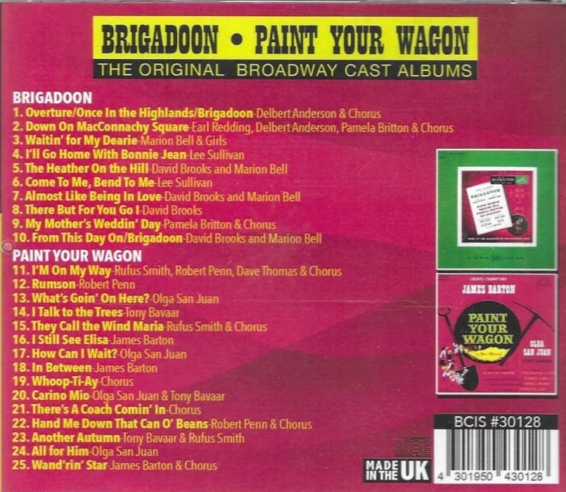 CD BRIGADOON + PAINT YOUR WAGON Original Broadway Cast > Musical