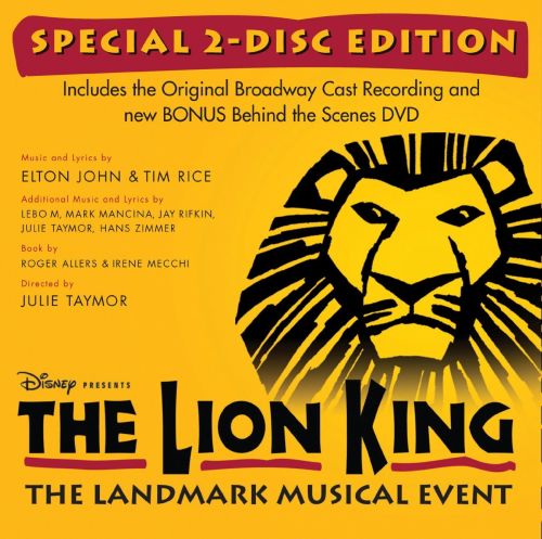 token bevel consumptie CD THE LION KING - Original Broadway Cast 1997 + Bonus-DVD -->