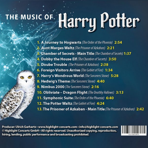 CD The Cinema Festival Symphonics The Music of Harry Potter > Musical CDs, DVDs