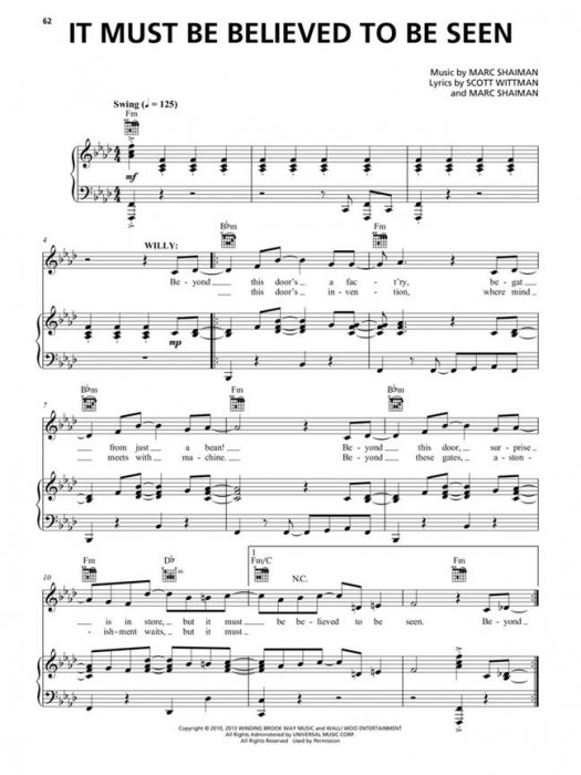 Noten CHARLIE AND THE CHOCOLATE FACTORY (PVG) > Musical, Playback