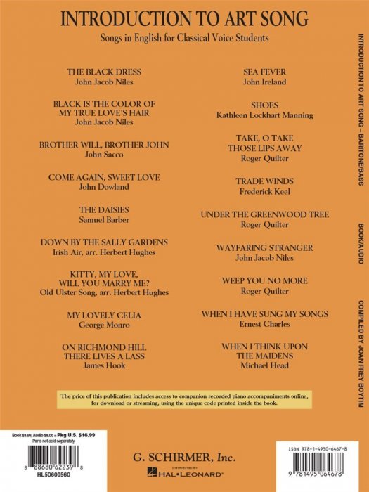 Noten + DownloadPlaybacks Introduction to Art Song for Baritone/Bass