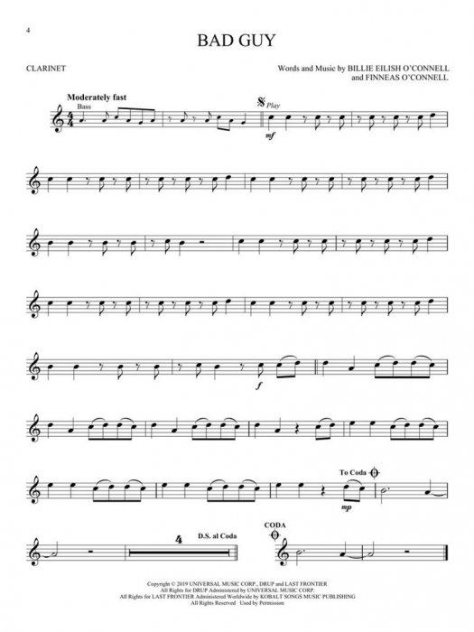Sheet Music + DownloadPlaybacks Billie Eilish > Musical