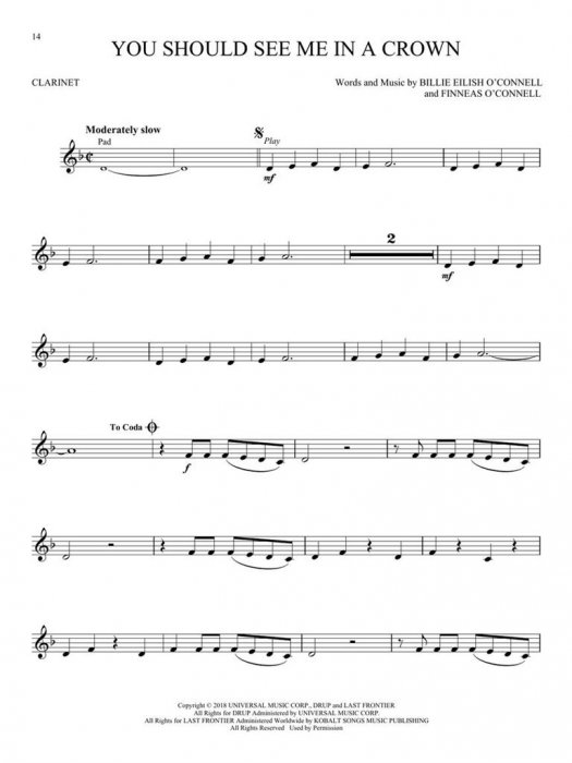 Sheet Music + DownloadPlaybacks Billie Eilish > Musical