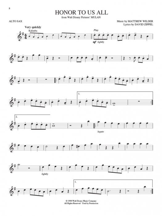 Sheet Music + Download-Playbacks DISNEY GREATS (Alt-Saxophone ...