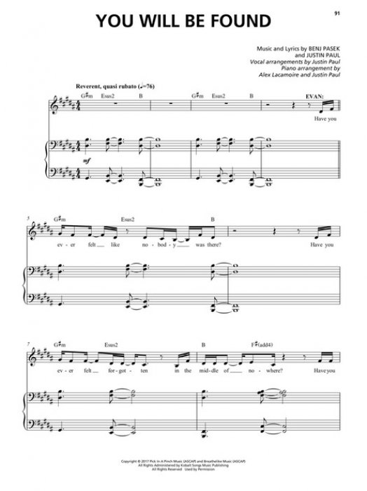 Sheet music DEAR EVAN HANSEN (PVG) > Musical CDs, DVDs SoundOfMusic