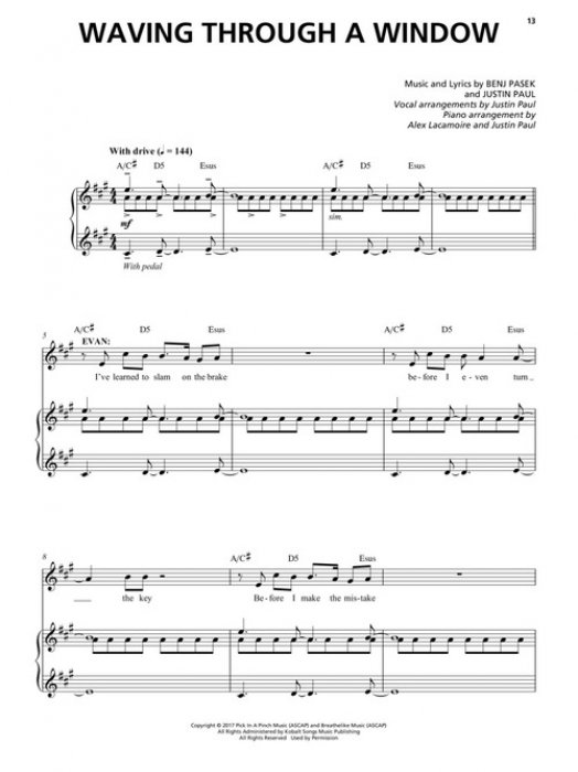 Sheet music DEAR EVAN HANSEN (PVG) >