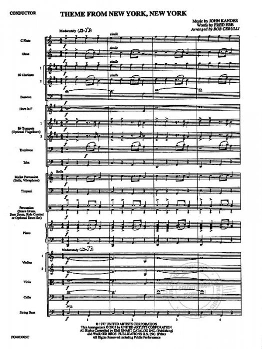 Sheet music NEW YORK, NEW YORK Full Orchestra > Musical CDs, DVDs